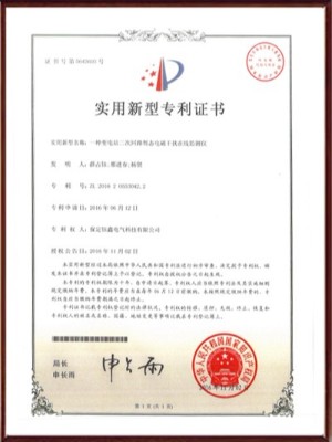 一種變電站二次回路暫態(tài)電磁干擾在線檢測(cè)儀實(shí)用新型專利證書